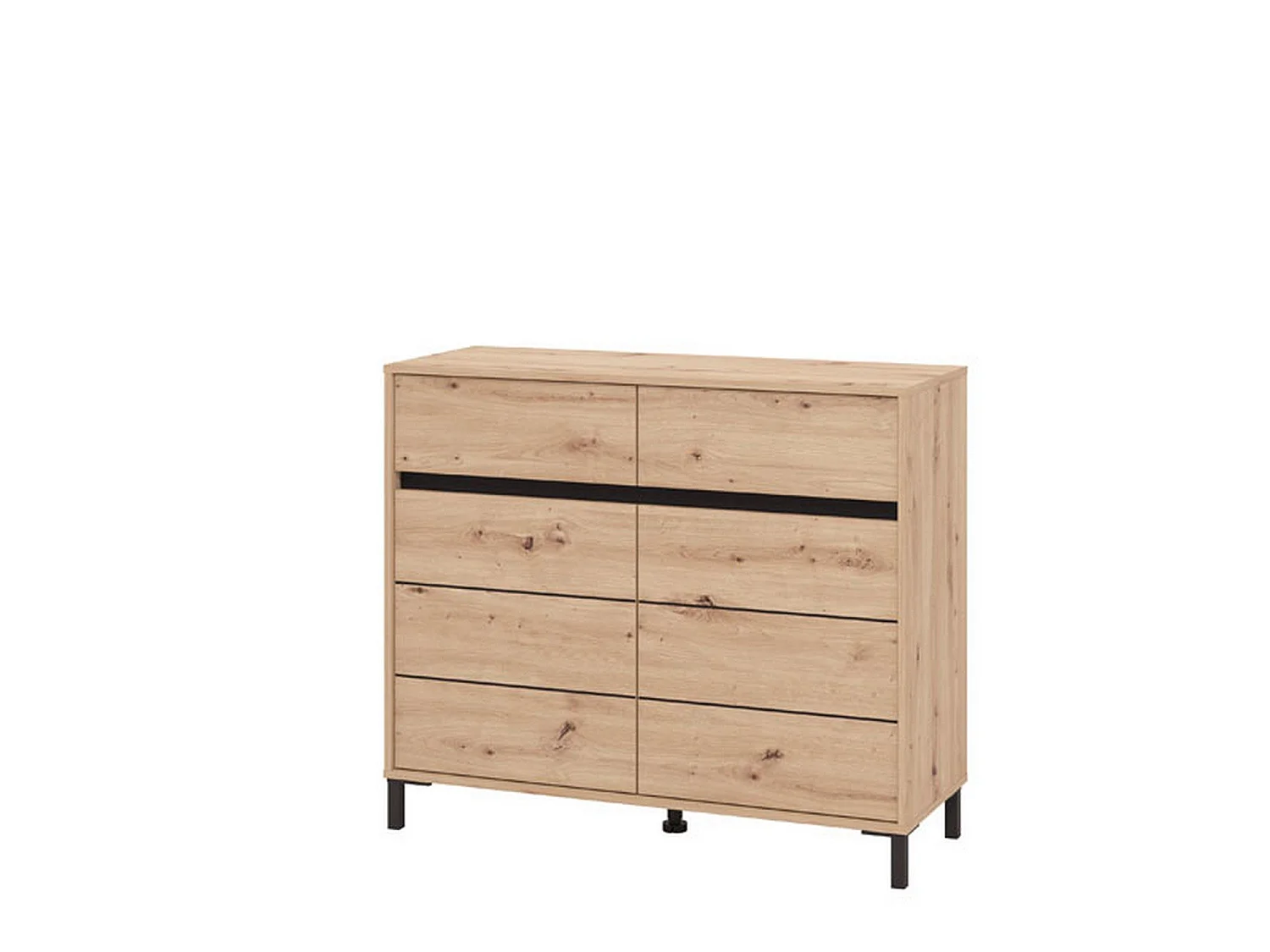 Sideboard Giarree, 2 Schubladen, 106x40x90h cm, Eiche-Nussbraun, 2 Regale, Türen mit Klapp- und Schiebemechanismus