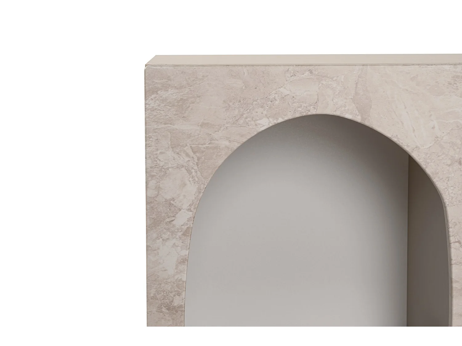 Buffet Arsenioiu, 6 Étagères, 120x37x74h cm Beige Marbre, Enfilade, 6 Compartiments, Poids Supporté 4 kg