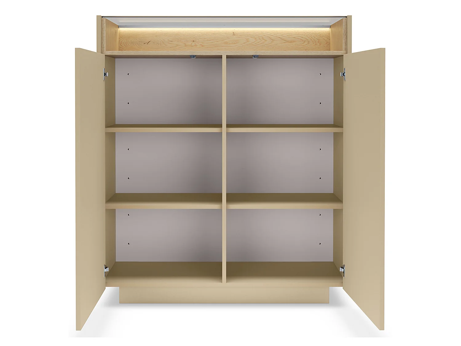 Anrichte Halane, 4 Regalböden, 103x40x119h cm Beige, Sideboard, Türöffnung, 2 Türen