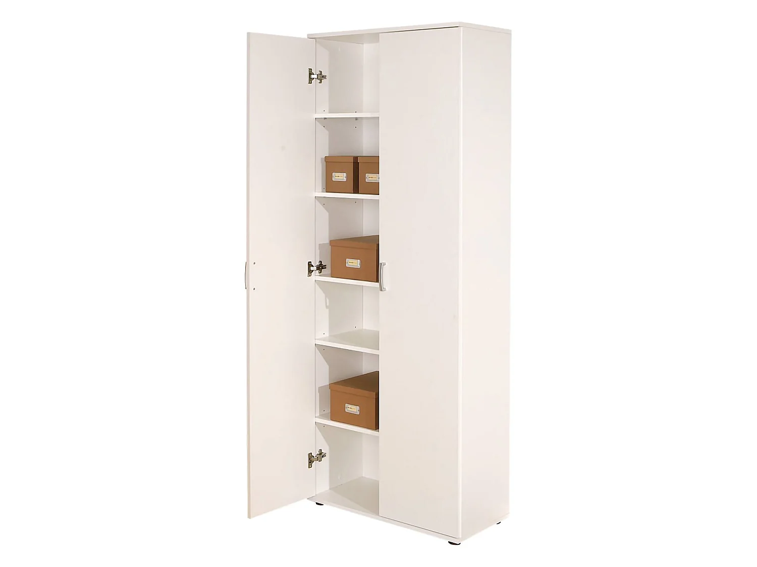 Armoire polyvalente 2 portes Dmcilro, 5 étagères, 34x189 cm blanc