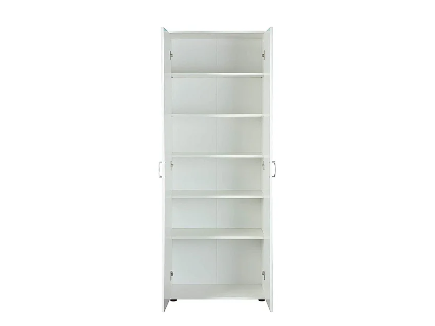 Armoire polyvalente 2 portes Dmcilro, 5 étagères, 34x189 cm blanc