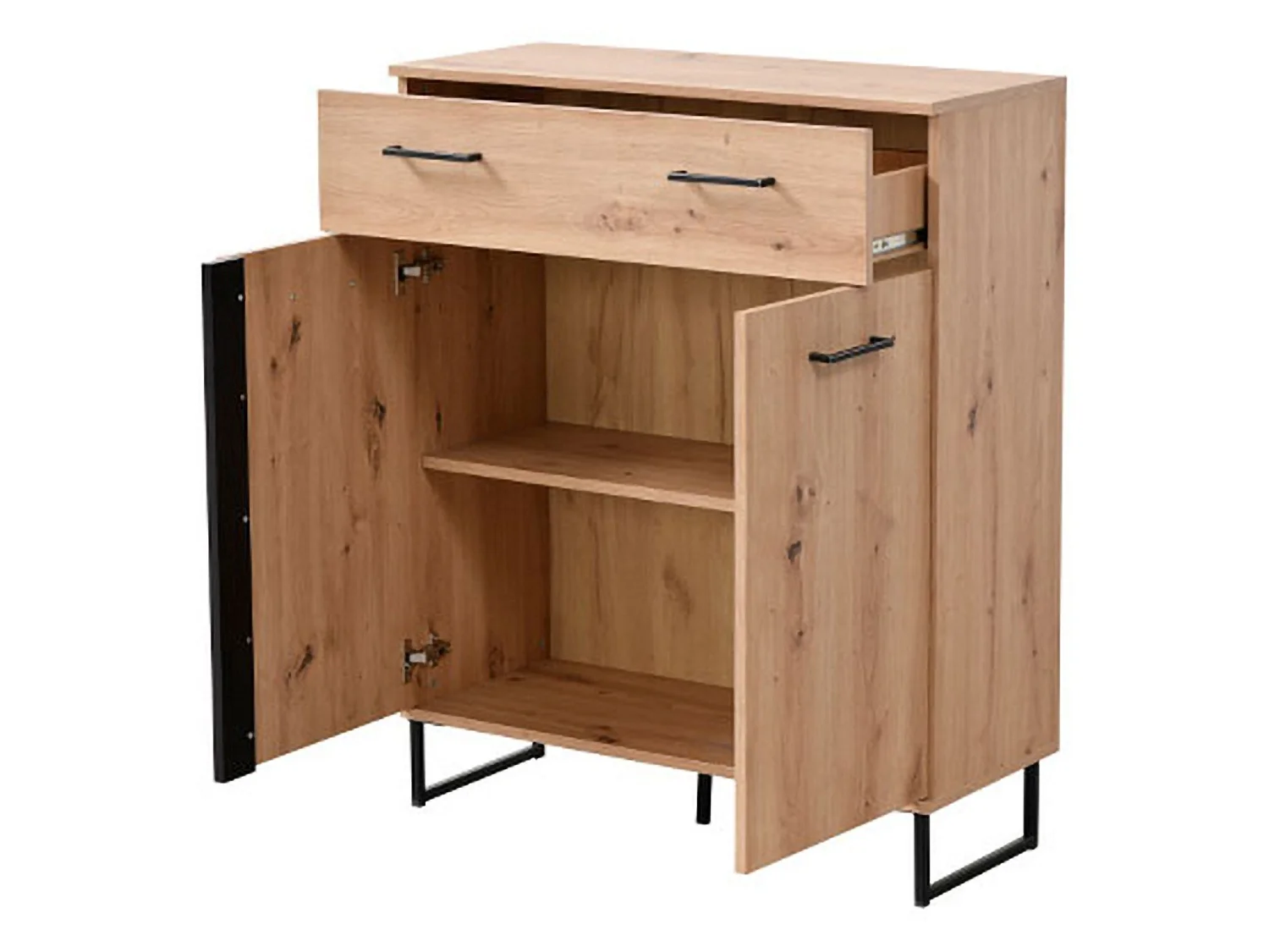 Credenza Ceredanoo, un Cassetto, 85x35x104h cm Marrone Rovere Nodi, Madia, un Ripiano, Apertura Battente, Scorrevole