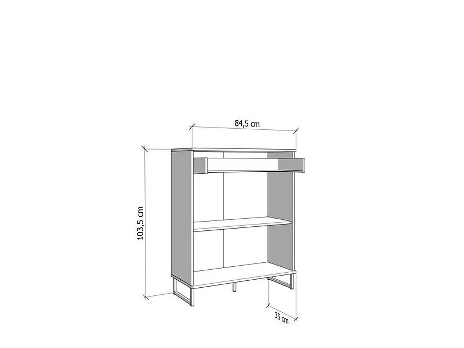 Credenza Ceredanoo, un Cassetto, 85x35x104h cm Marrone Rovere Nodi, Madia, un Ripiano, Apertura Battente, Scorrevole