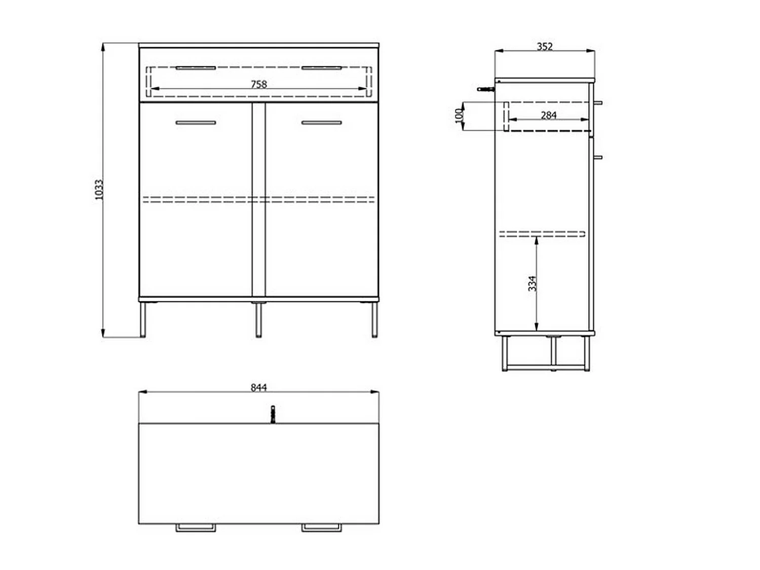 Credenza Ceredanoo, un Cassetto, 85x35x104h cm Marrone Rovere Nodi, Madia, un Ripiano, Apertura Battente, Scorrevole