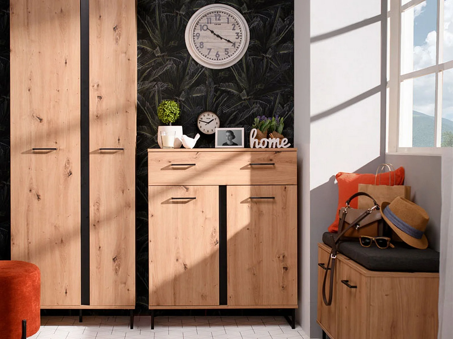 Credenza Ceredanoo, un Cassetto, 85x35x104h cm Marrone Rovere Nodi, Madia, un Ripiano, Apertura Battente, Scorrevole