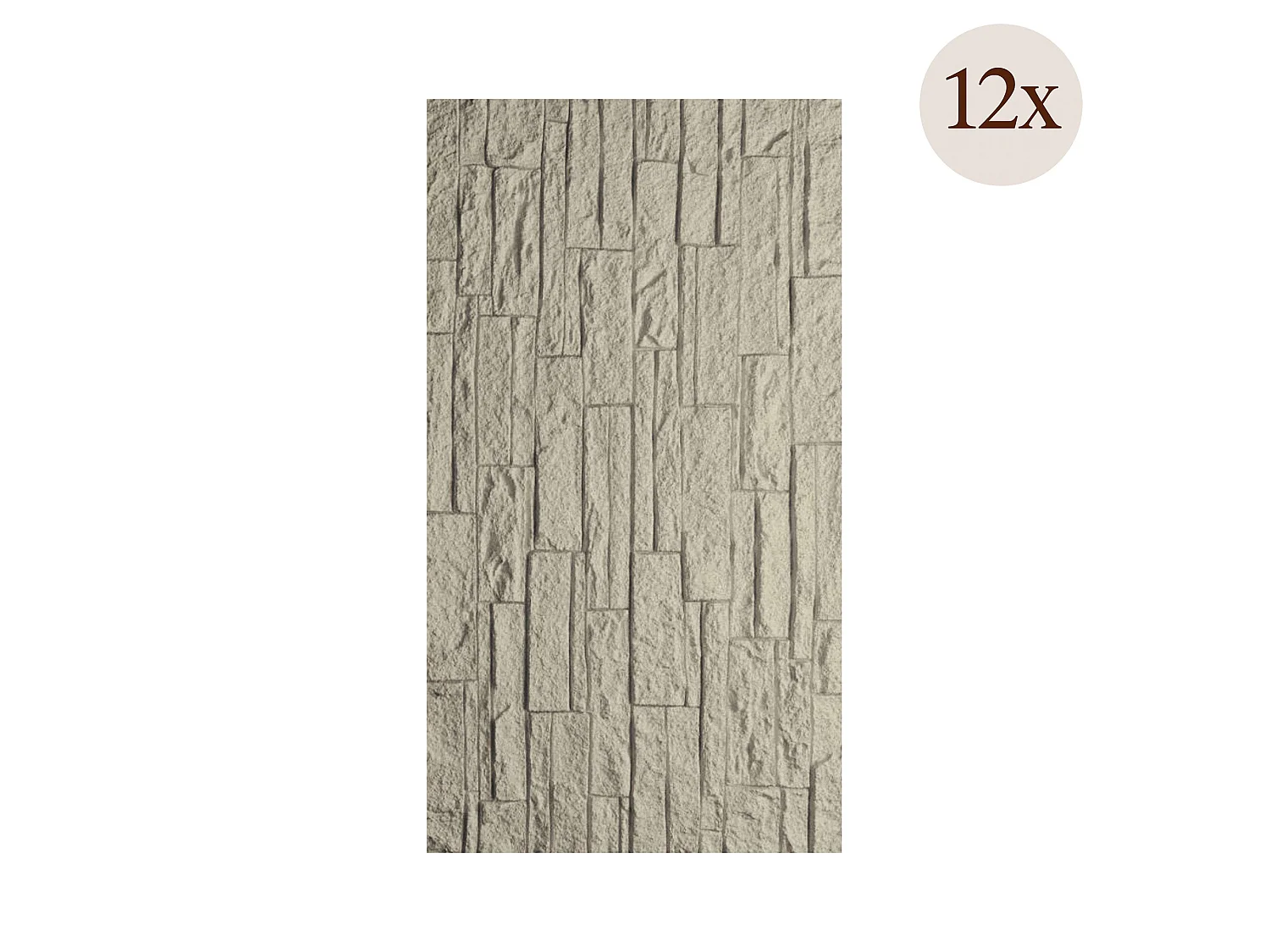 Panneau Décoratif Torriana, set de 12, Facile à Découper, Installer, 60x3 cm Gris, Texture Réaliste, Autoextinguible