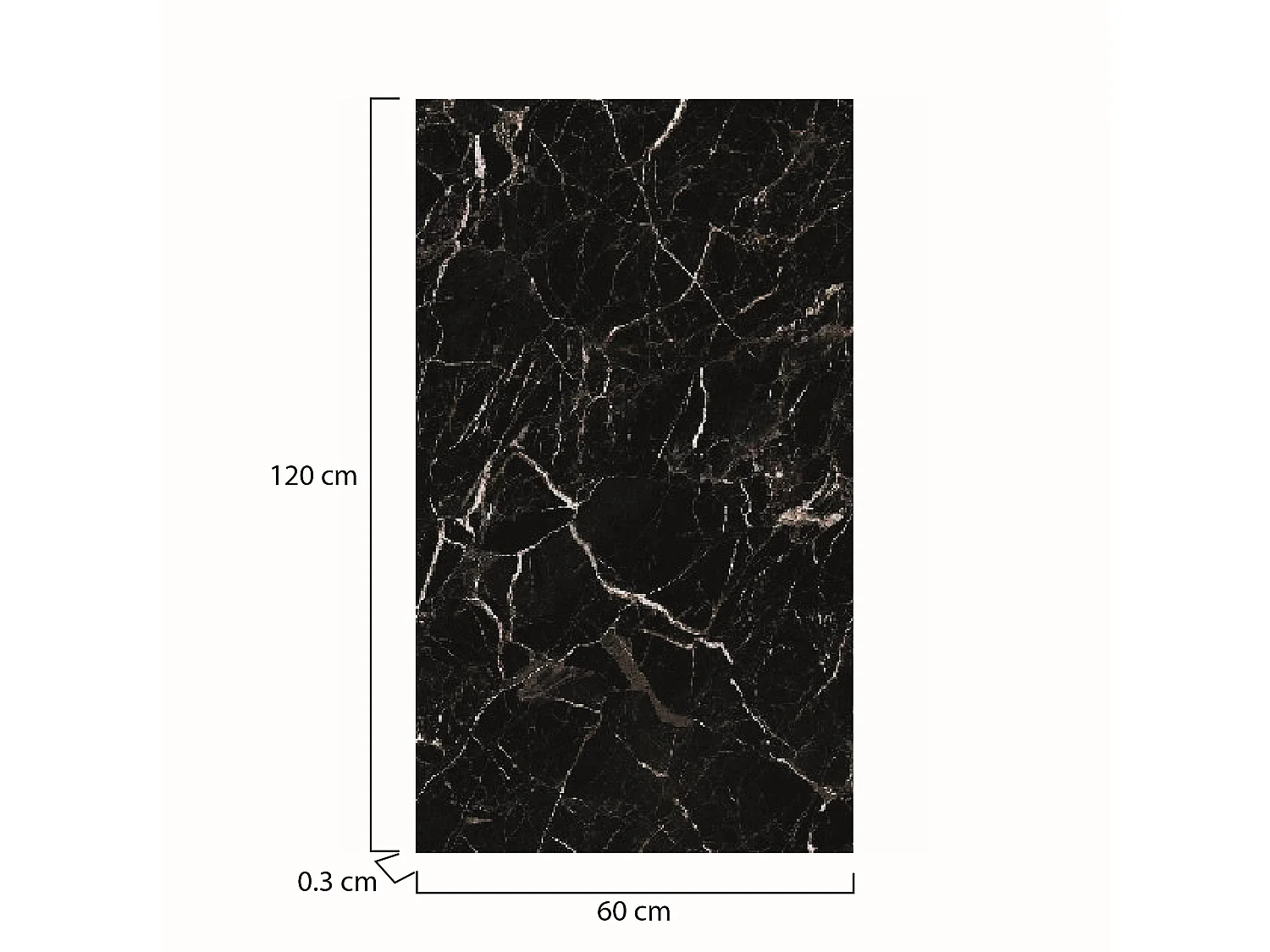 Panneau Décoratif Sedini, set de 6, Facile à Couper et Installer, 60x0.3 cm Noir Marbre, Texture Réaliste
