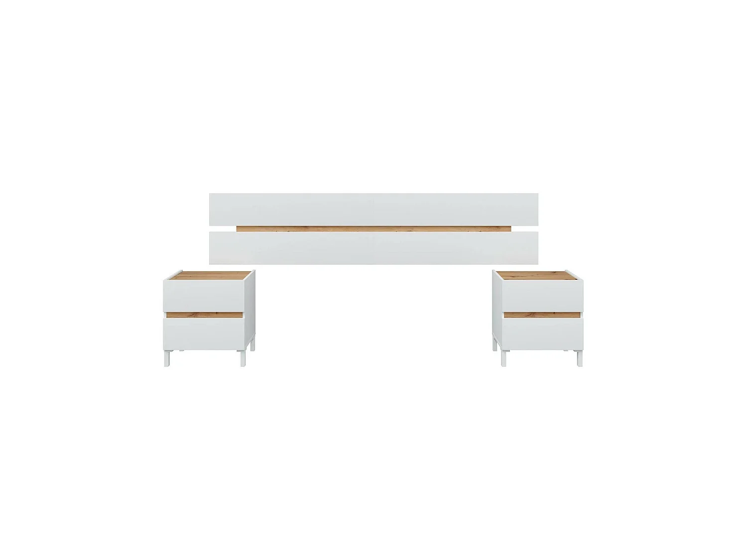 Bedhoofdbord Dado, tweepersoons, 216x3 cm bruin, framekleur bruin, kleurverloop frame knoestige eik