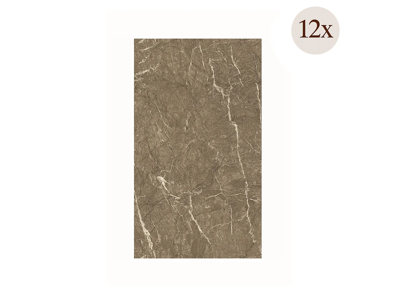 Panneau Décoratif Cigole, set de 12, Facile à Couper, Facile à Installer, 60x0,3 cm Beige Marbre, Texture Réaliste
