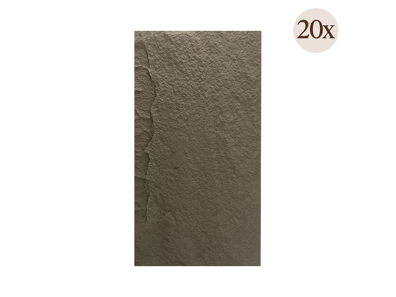 Dekorplatte Roncade, Set aus 20, Leicht zu Schneiden, Einfach zu Installieren, 60x3 cm Grau-Braun, Realistische Textur