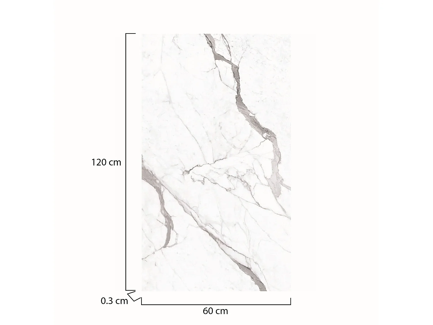Panneau Décoratif Cigole, set de 12, Facile à Couper et Installer, 60x0,3 cm Blanc Marbre, Texture Réaliste