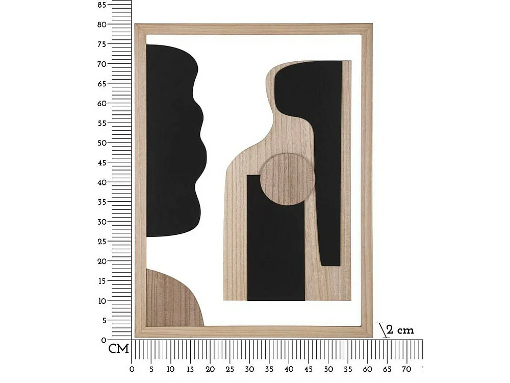 Panneau Décoratif Pistoletto, Structure en Bois Épais, 2x60 cm Multicolore