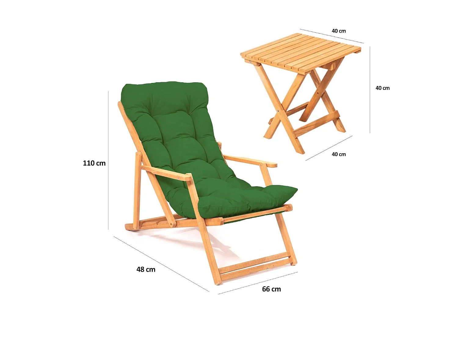 Salon de Jardin Lyncis, 2 Places, Vert, Petite Terrasse