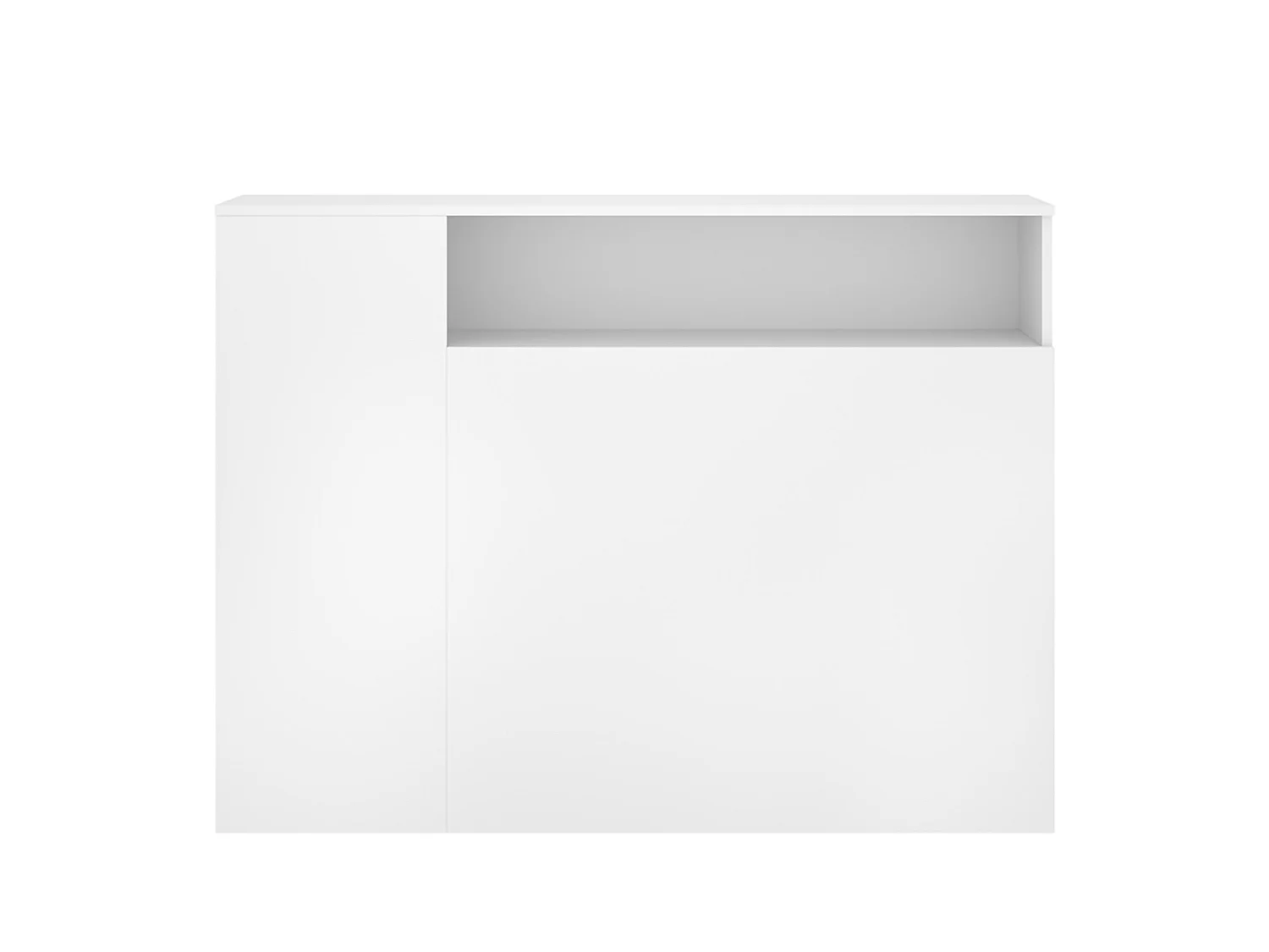 Tâte de Lit Lander, avec Rangements, 23x127 cm Blanc, Simple, Structure en Bois Reconstitué