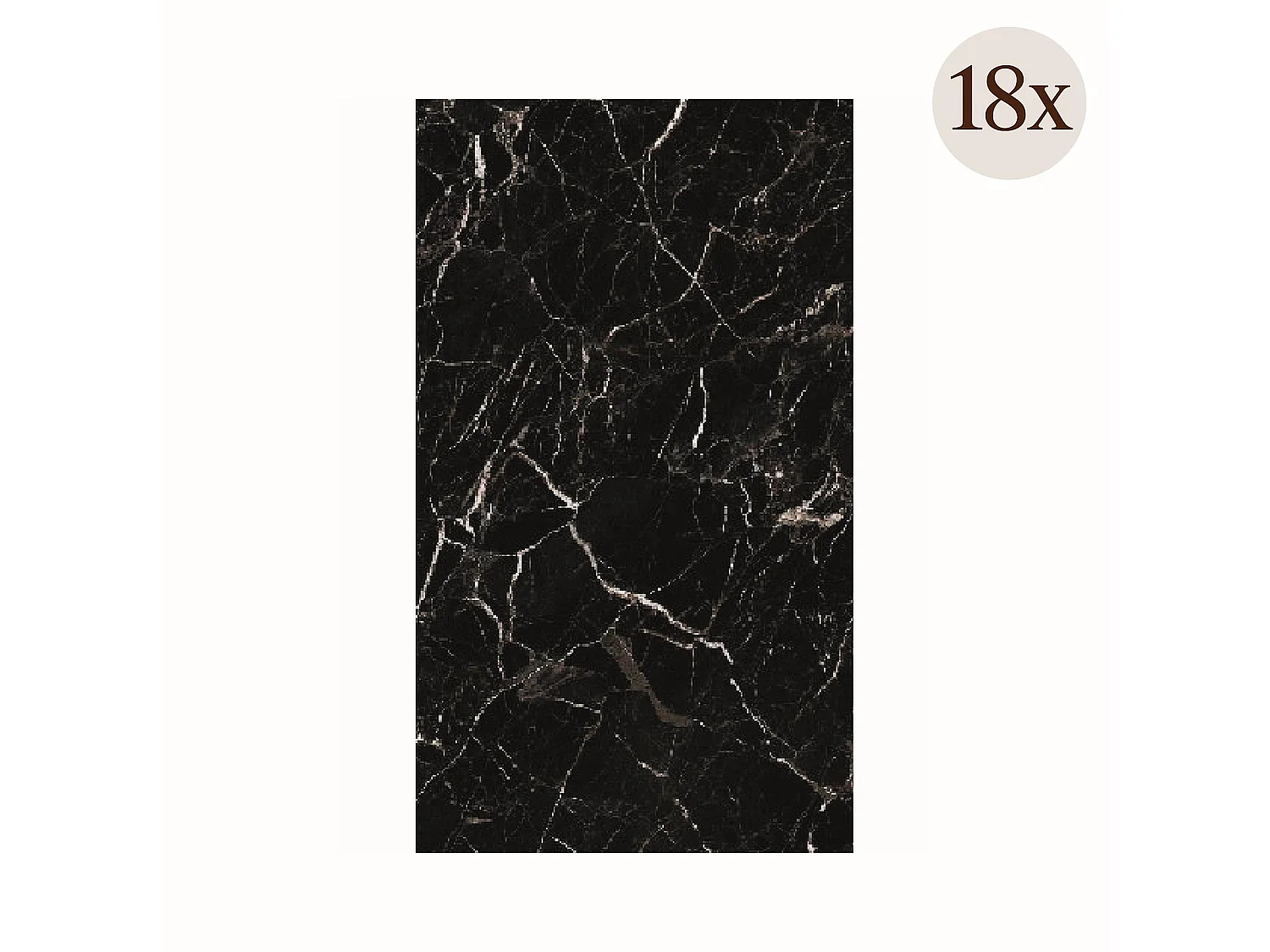 Panneau Décoratif Toceno, lot de 18, Facile à Découper et Installer, 60x0,3 cm Noir Marbre, Texture Réaliste