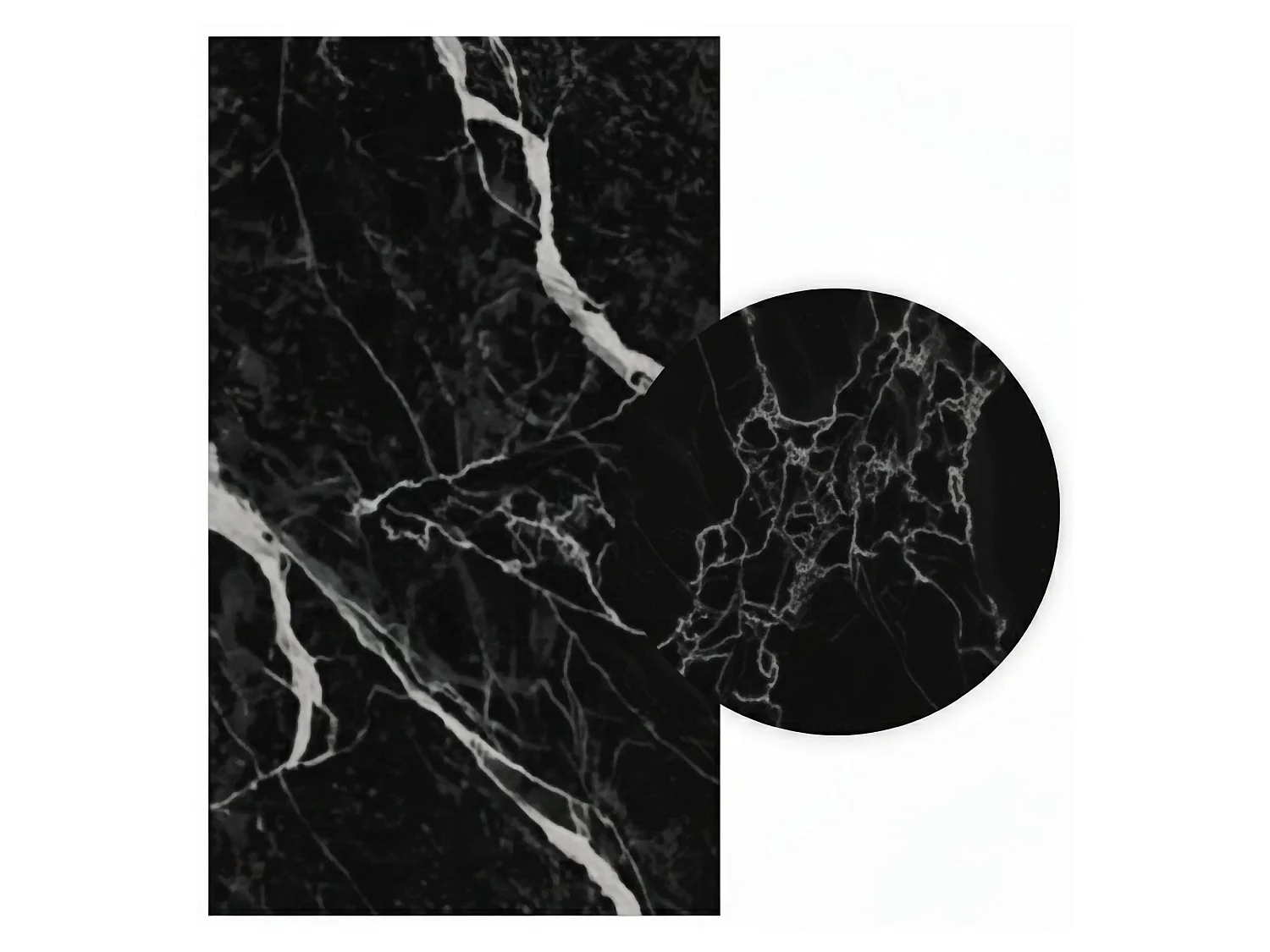 Panneau Décoratif Toceno, lot de 18, Facile à Découper et Installer, 60x0,3 cm Noir Marbre, Texture Réaliste
