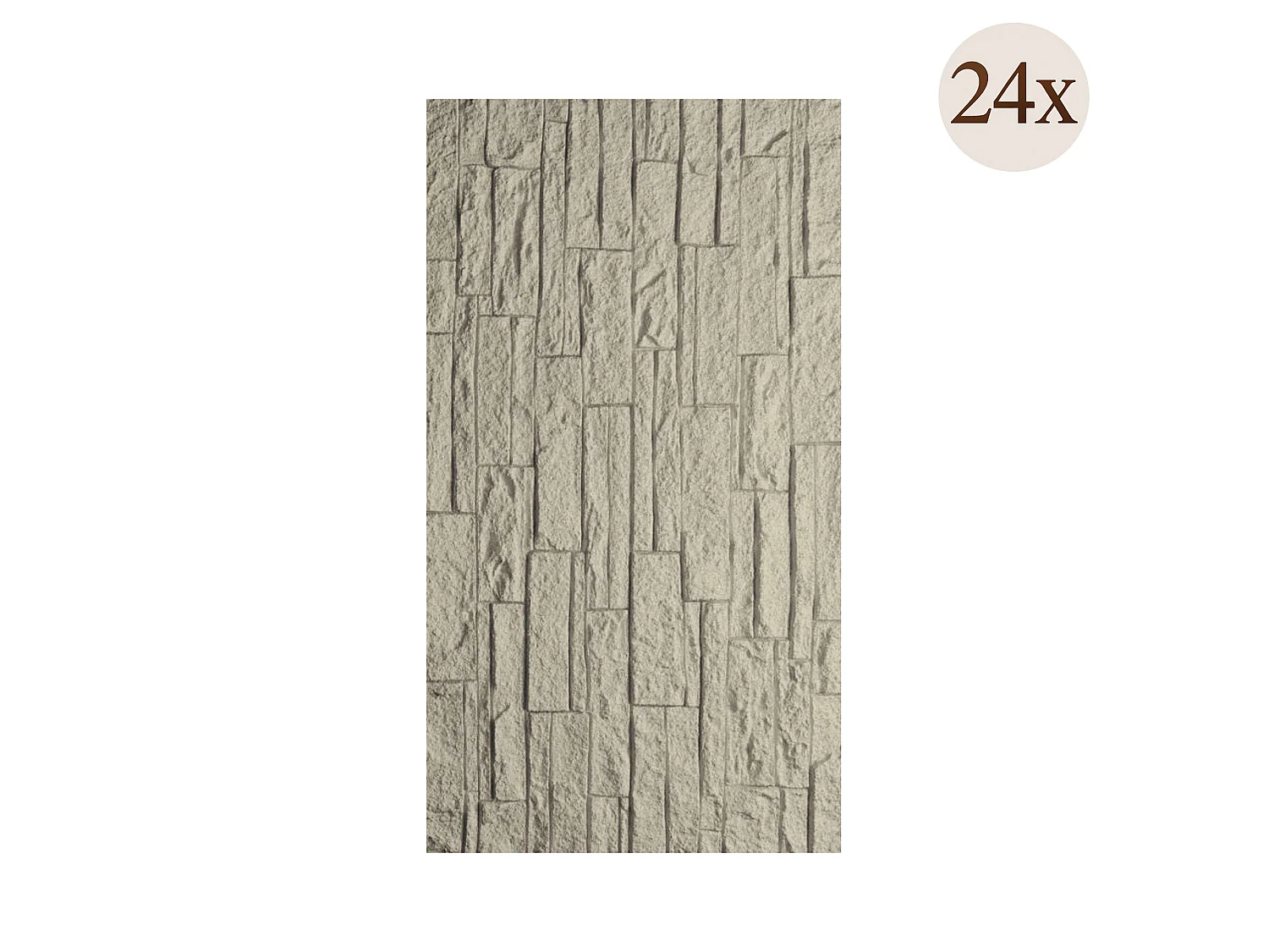Dekopanel Nulvi, Set aus 24, Leicht zu Zuschneiden & Installieren, 60x3 cm Grau, Realistische Textur, Selbstverlöschend