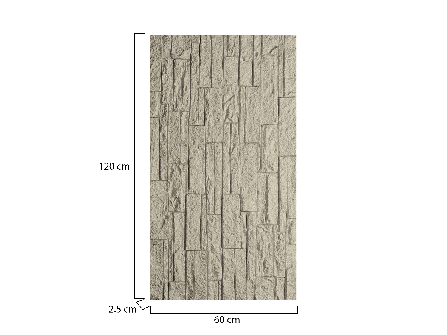 Dekopanel Nulvi, Set aus 24, Leicht zu Zuschneiden & Installieren, 60x3 cm Grau, Realistische Textur, Selbstverlöschend