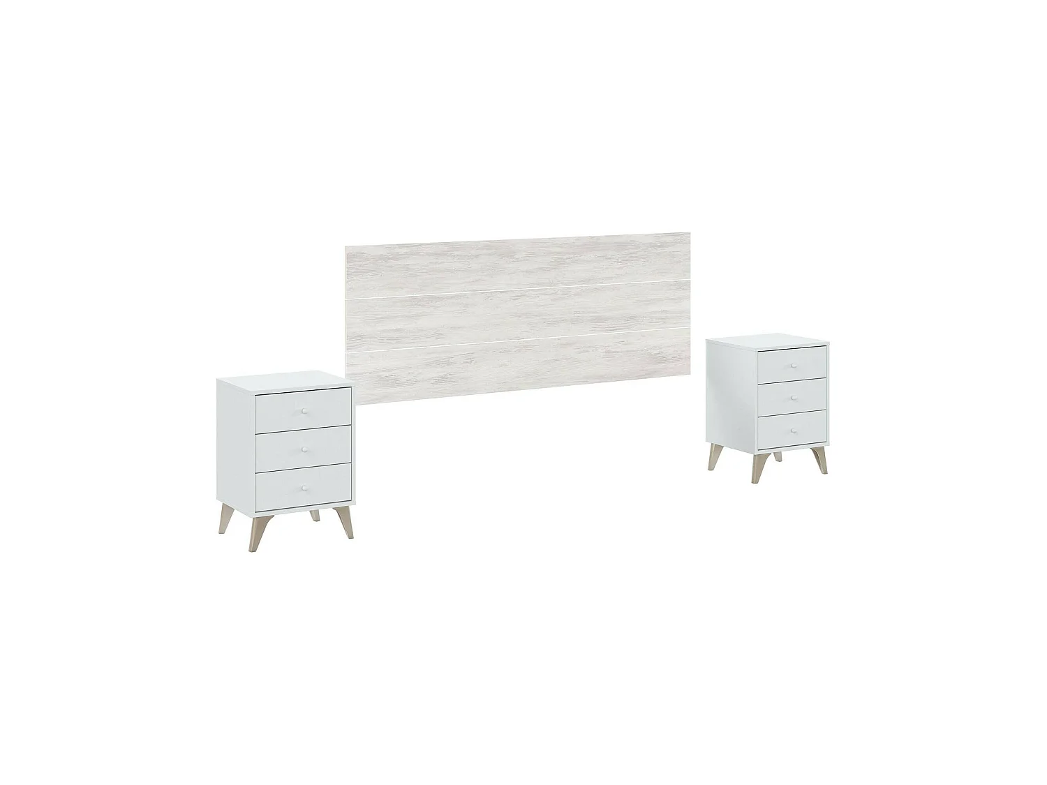 Dosseret de Lit Wallis, Double, 2.5x160 cm Blanc