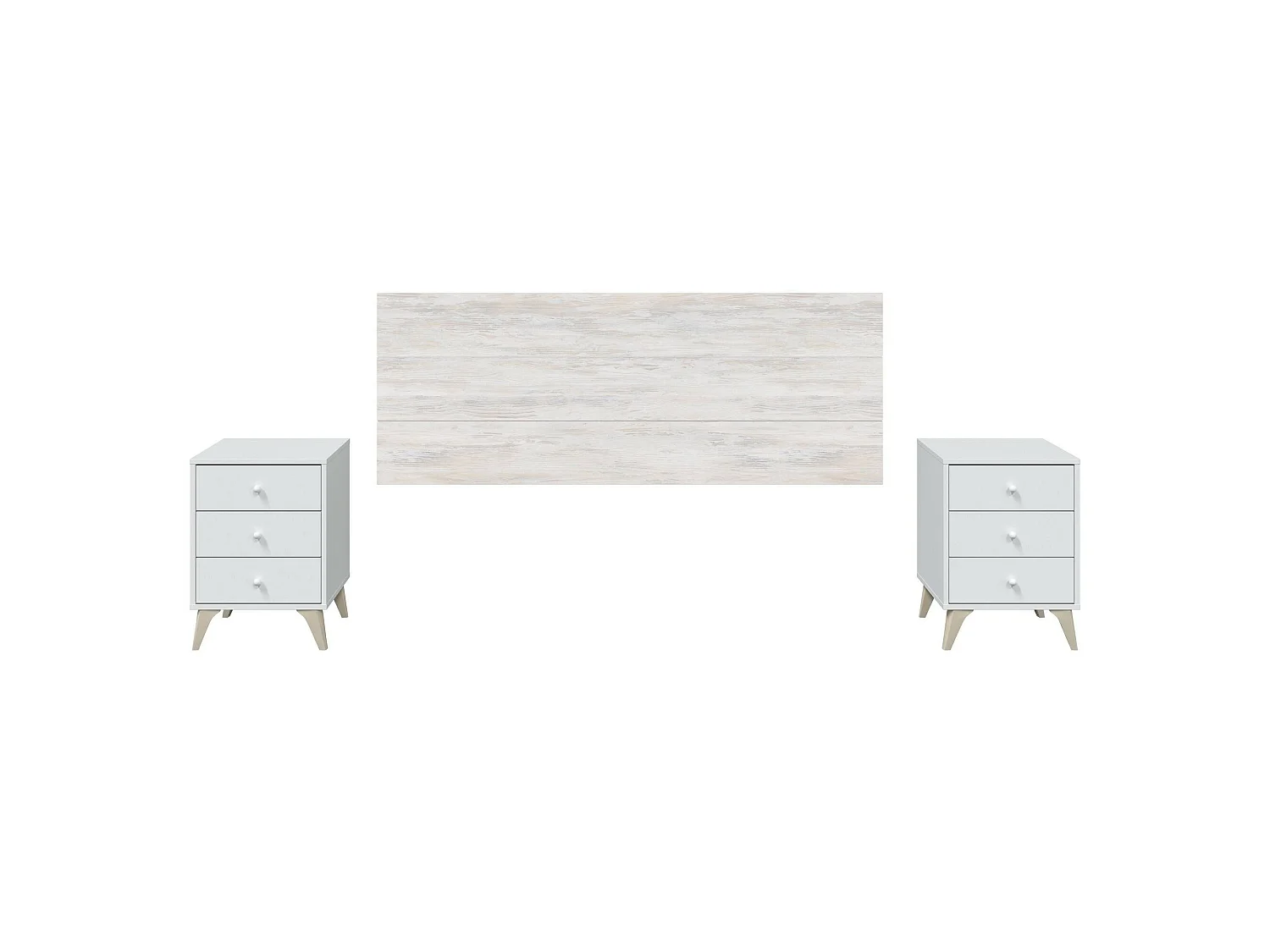 Dosseret de Lit Wallis, Double, 2.5x160 cm Blanc