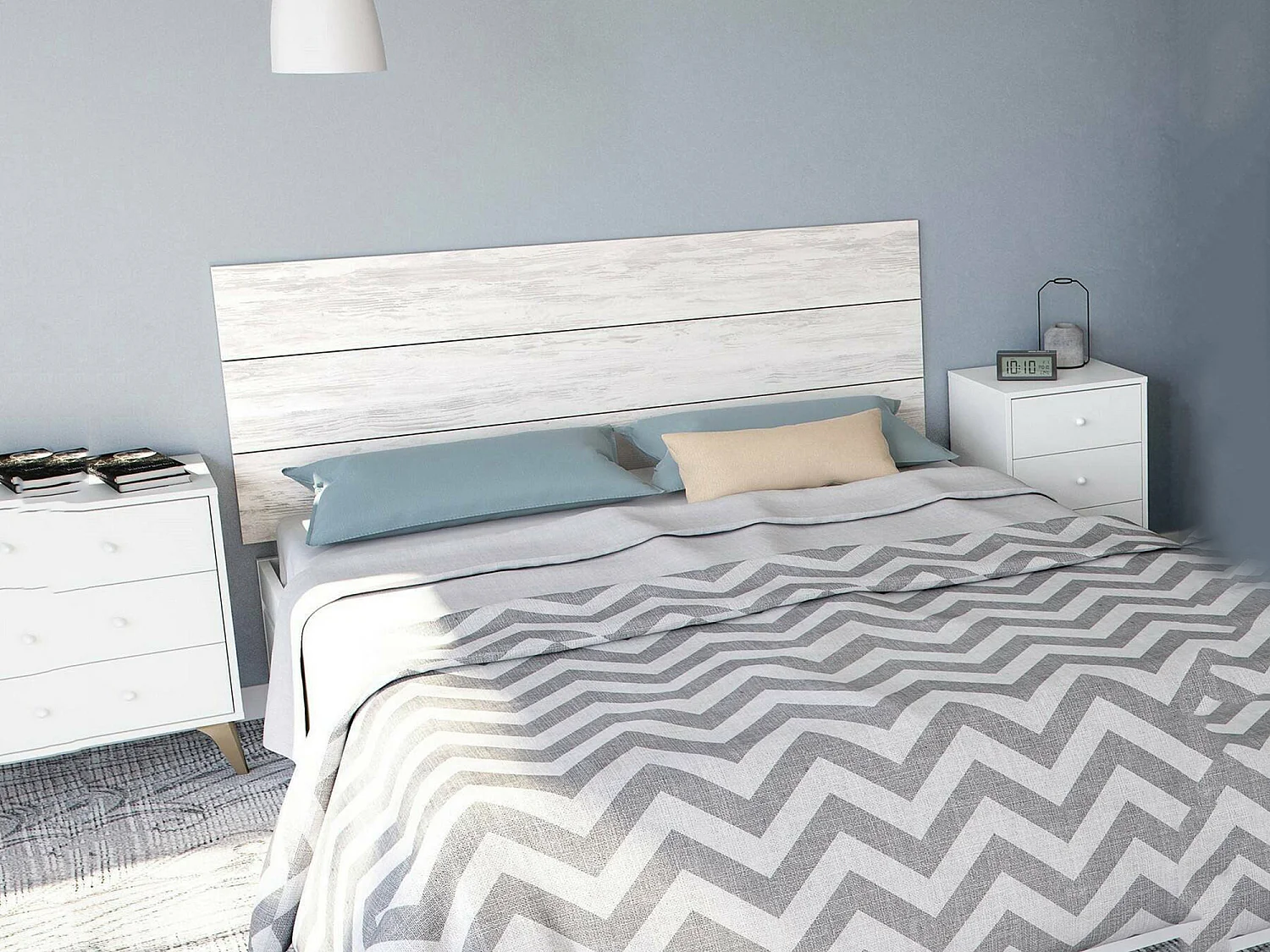 Dosseret de Lit Wallis, Double, 2.5x160 cm Blanc