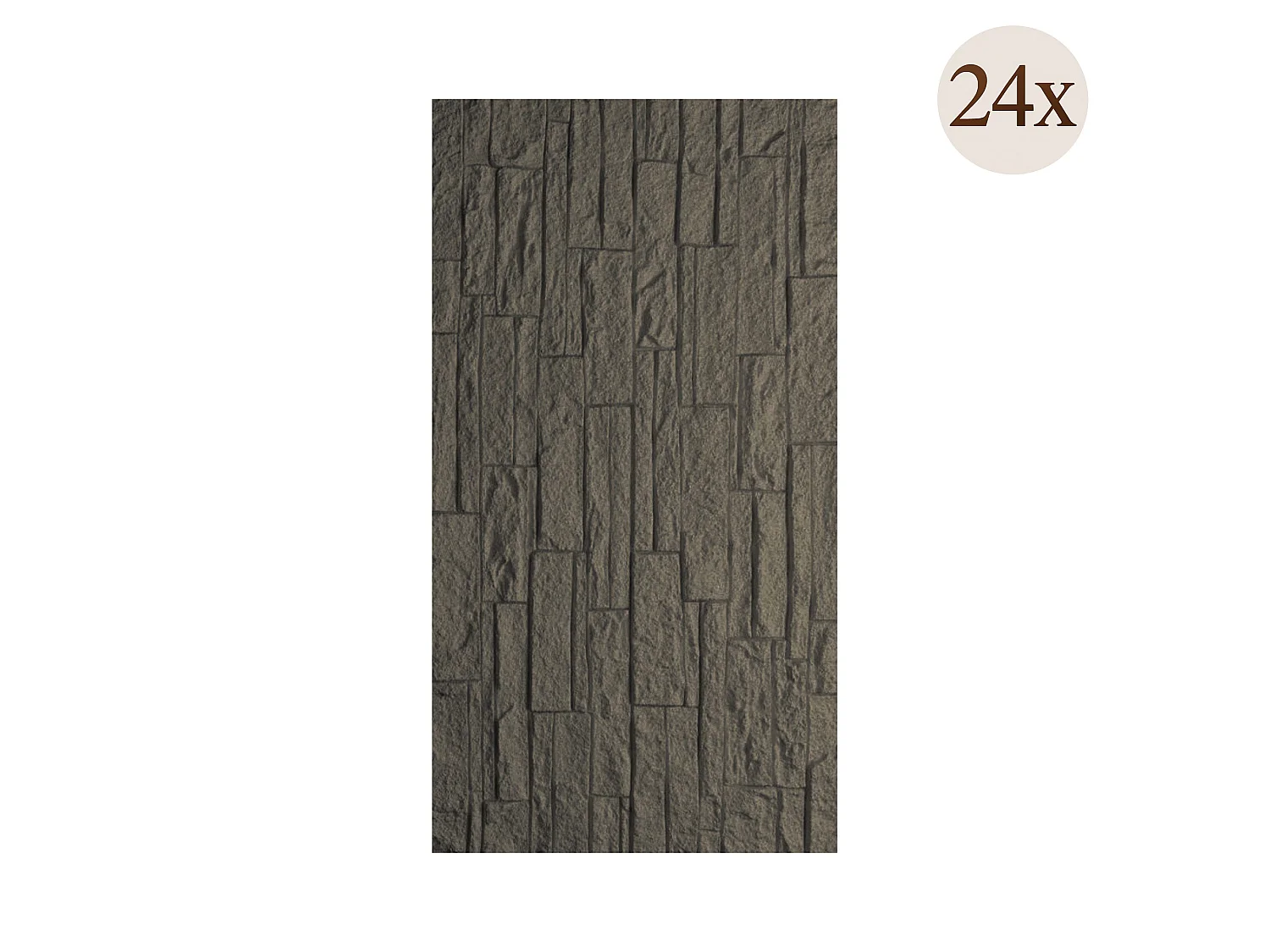 Panneau Décoratif Nulvi, set de 24, Facile à Découper, Facile à Installer, 60x3 cm Gris Ardoise, Texture Réaliste