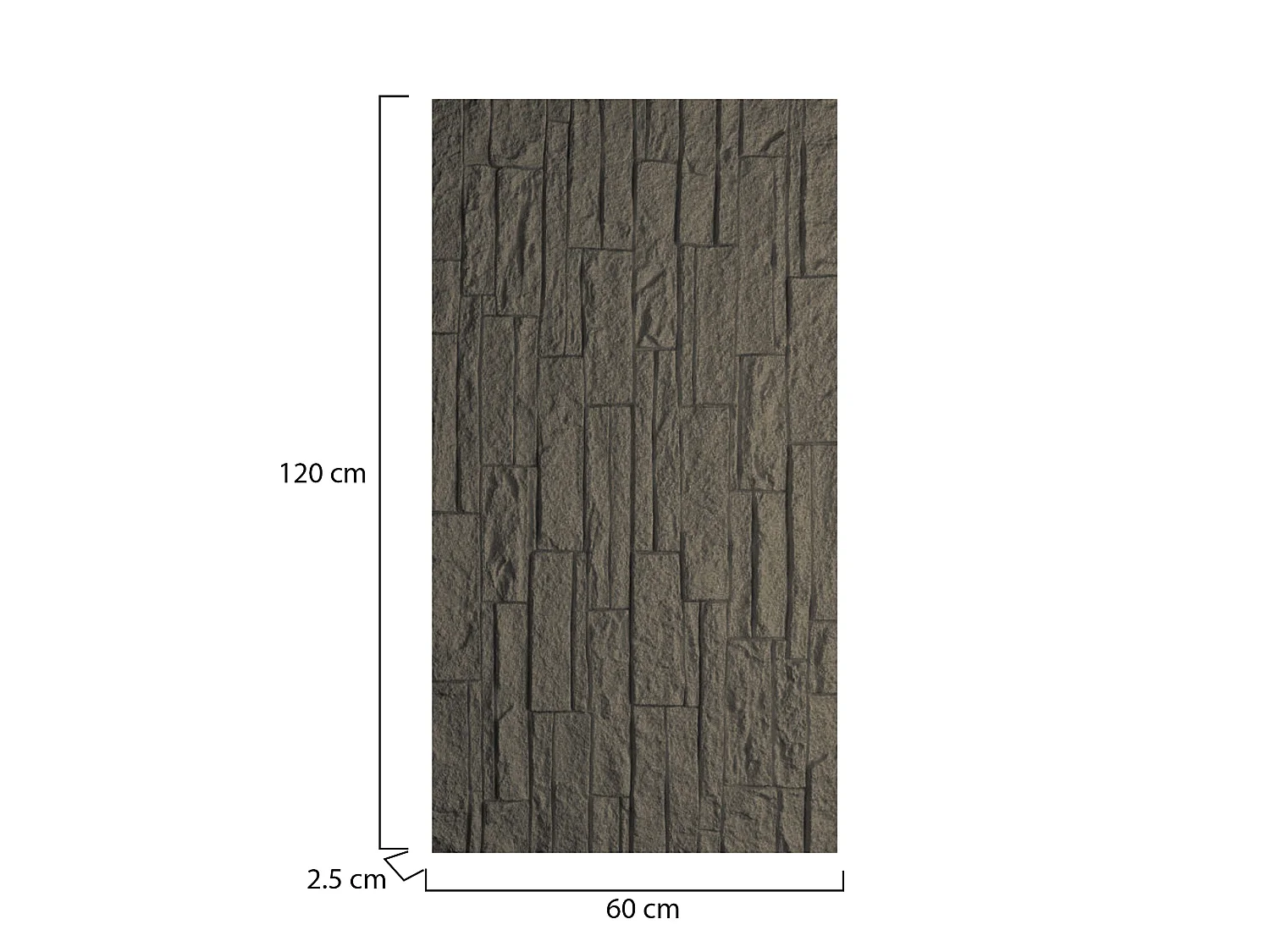 Panneau Décoratif Nulvi, set de 24, Facile à Découper, Facile à Installer, 60x3 cm Gris Ardoise, Texture Réaliste