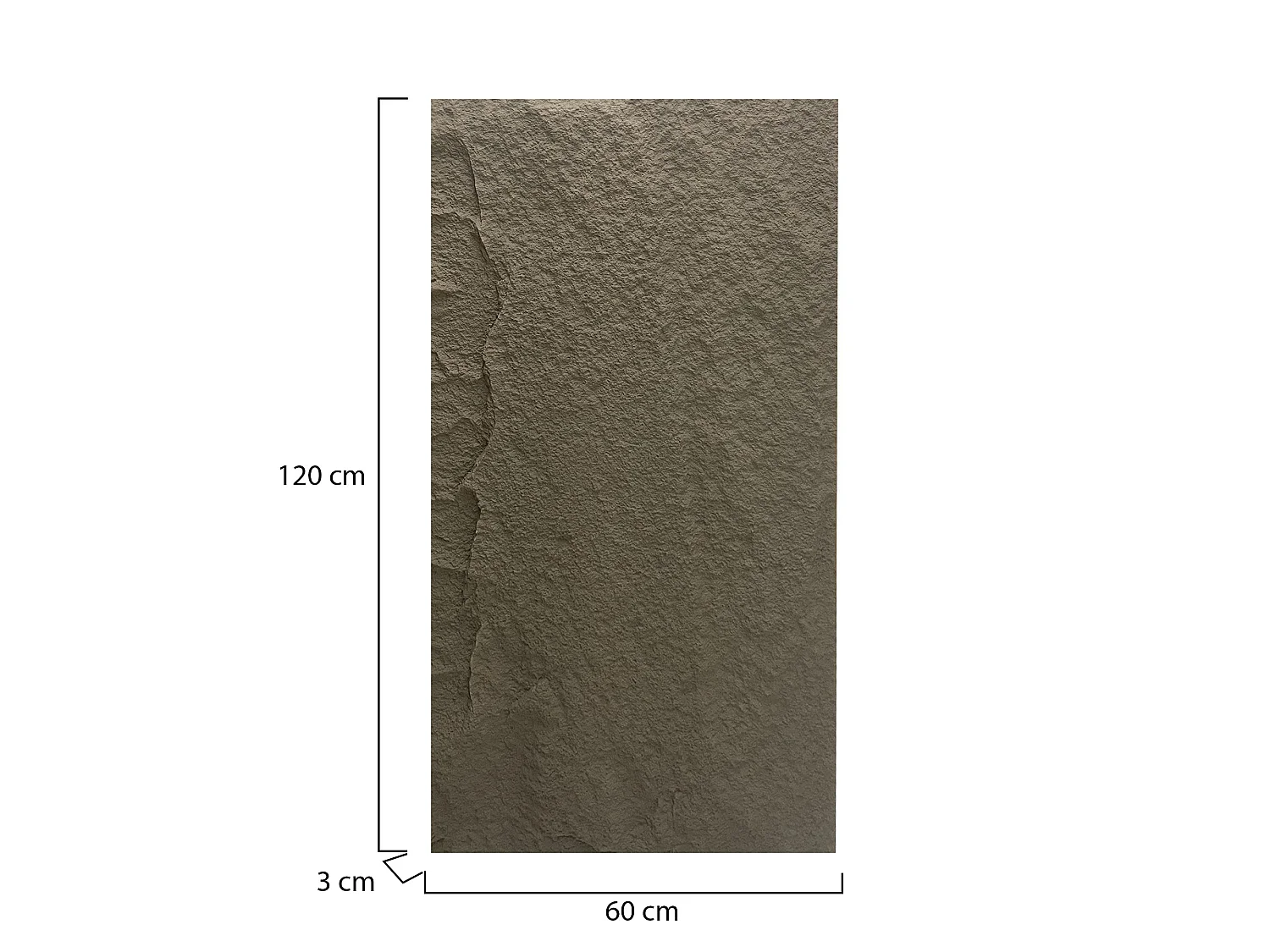 Dekoratives Panel Ottiglio, 10er Set, Leicht zu Schneiden, Leicht zu Installieren, 60x3 cm Grau-Braun, Realistische Textur