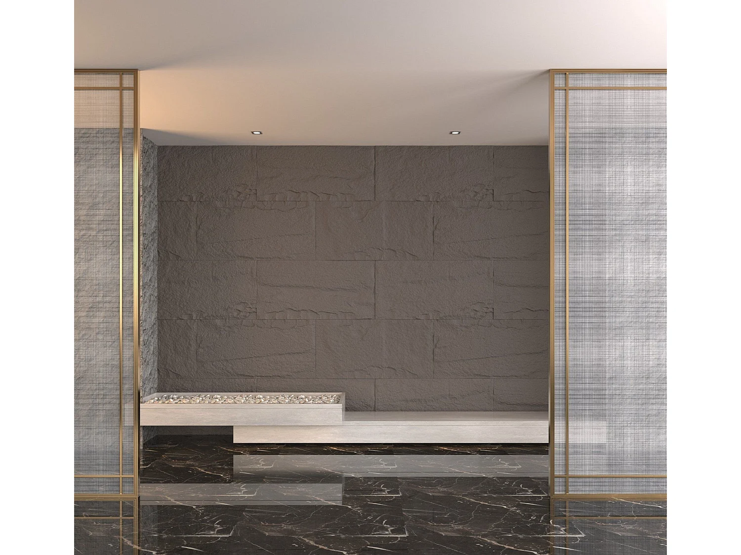 Dekoratives Panel Ottiglio, 10er Set, Leicht zu Schneiden, Leicht zu Installieren, 60x3 cm Grau-Braun, Realistische Textur