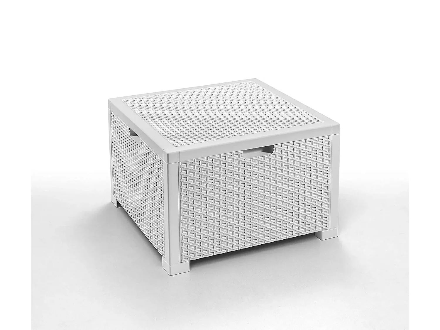 Ensemble de salon d'extérieur Neptune, Ensemble de jardin avec coussins, Ensemble de salon d'intérieur effet rotin, 100% Made in Italy, Blanc