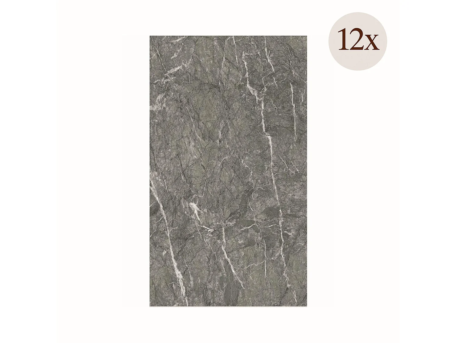Panneau Décoratif Cigole, lot de 12, Facile à Couper, Installer, 60x0.3 cm Gris Marbre, Texture Réaliste