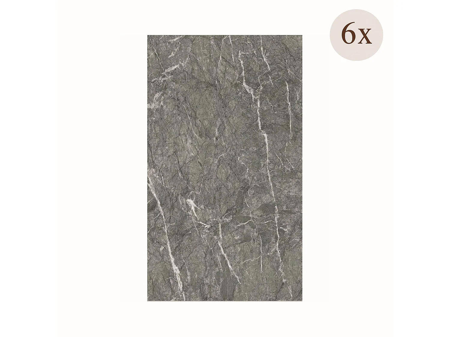 Panneaux Décoratifs Sedini, set de 6, Facile à Couper et Installer, 60x0,3 cm Gris Marbre, Texture Réaliste