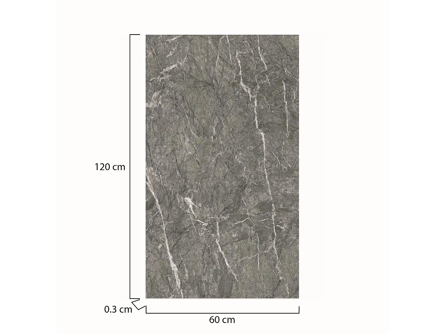 Panneau Décoratif Toceno, set de 18, Facile à Couper et Installer, 60x0.3 cm Gris Marbre, Texture Réaliste
