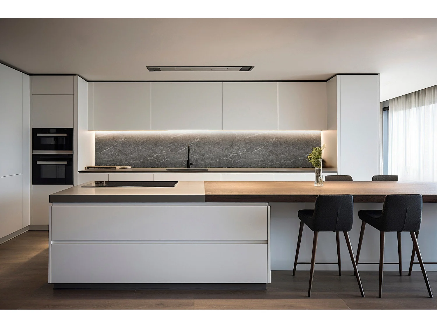 Panneau Décoratif Toceno, set de 18, Facile à Couper et Installer, 60x0.3 cm Gris Marbre, Texture Réaliste