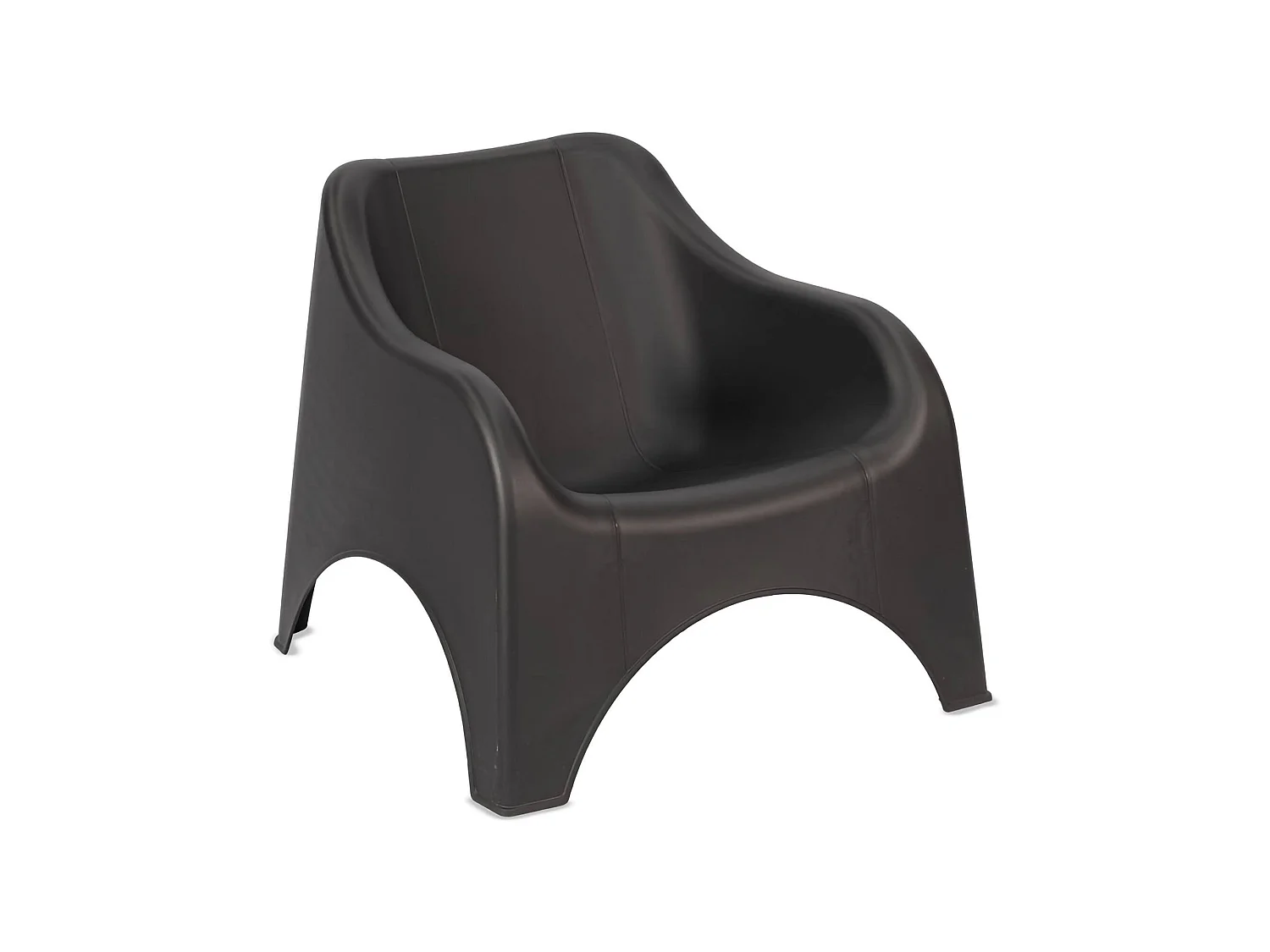 Agri buitenfauteuil, stoel gemaakt in Italië, 79x81 cm antracietzwart, armleuningen, gladde afwerking