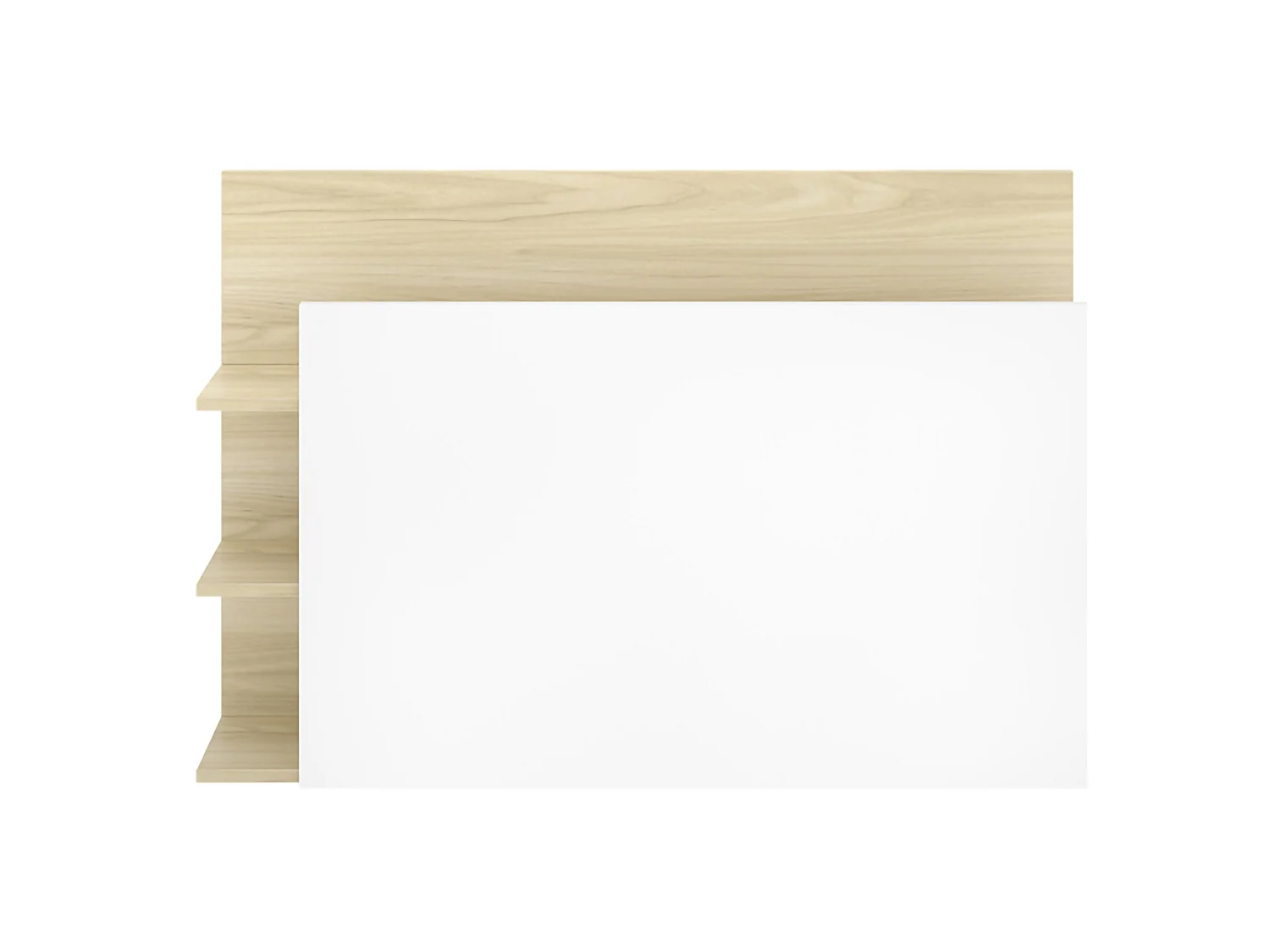 Tête de Lit Minden, Étagères, 19x105 cm Blanc, Simple, Structure Couleur Marron