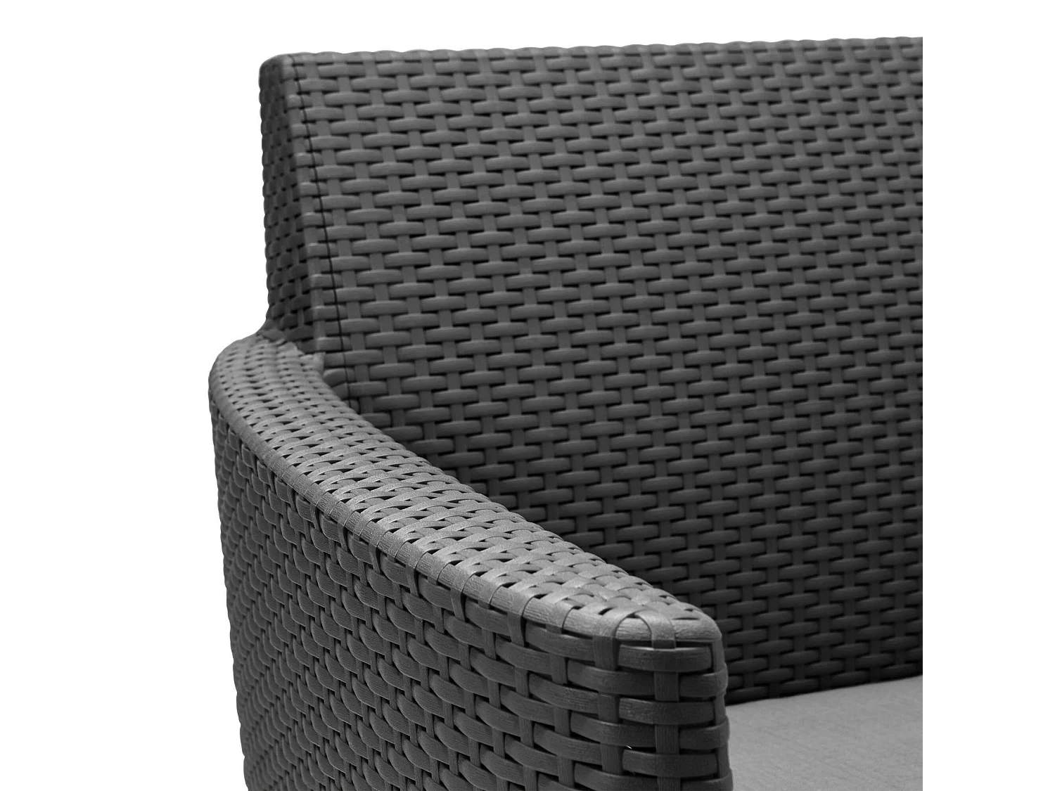 Whitby buitenloungeset, 3-zits, antracietzwart, buiten loungehoek, met bijzettafel, opbergbijzettafel