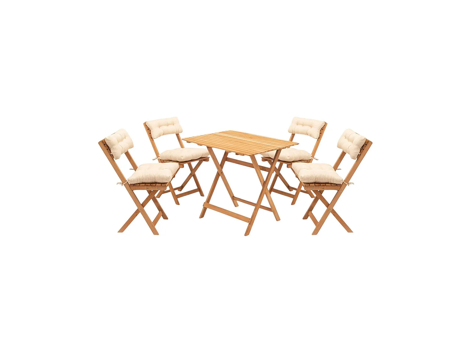 Ensemble Salon de Jardin Fanano, 4 Places, Marron, Salon Extérieur