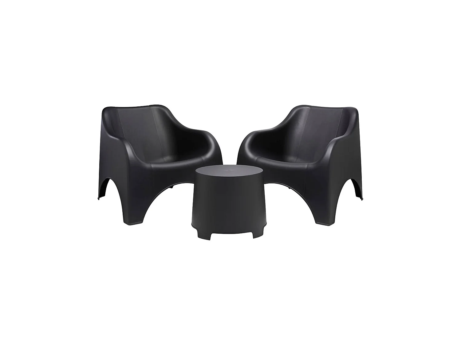 Ensemble Salon Extérieur Cormons, 2 Places Made in Italy, Gris Anthracite, Mobilier de Jardin