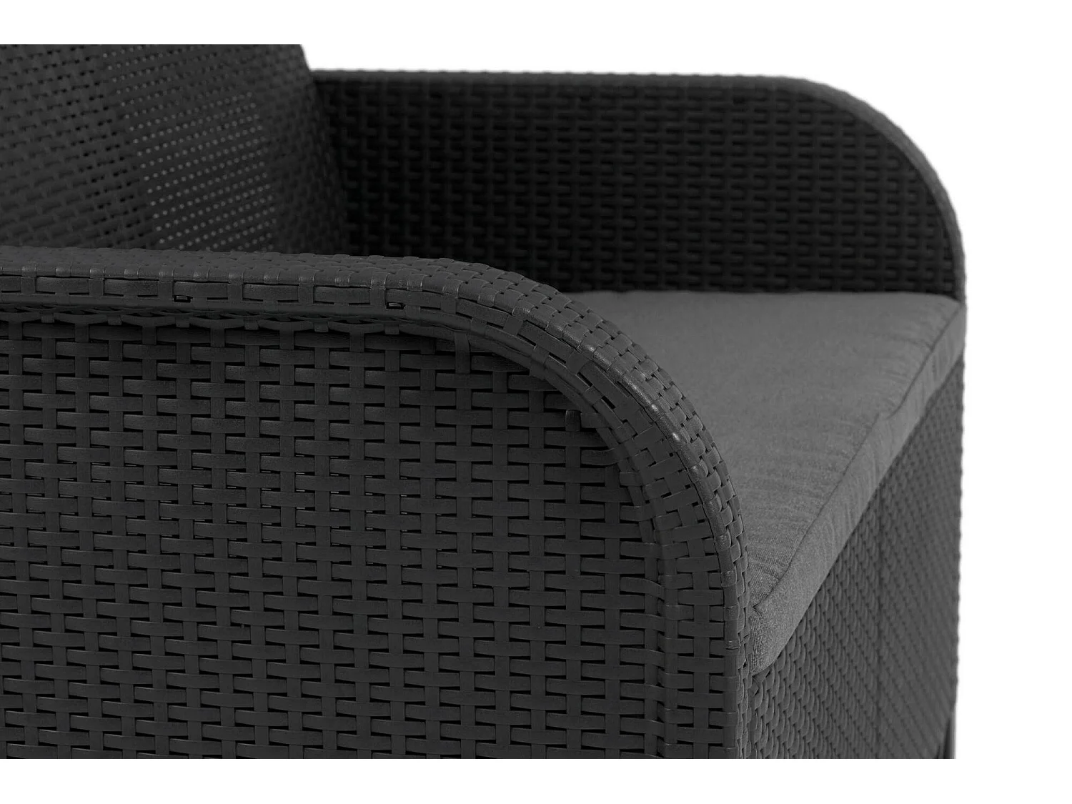 Set de Salon Extérieur Barrhead, 3 Places, Noir Anthracite, Petit Salon Outdoor