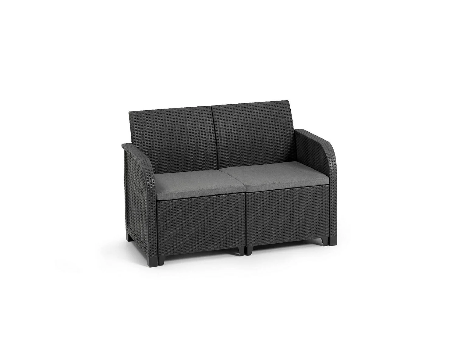 Set de Salon Extérieur Barrhead, 3 Places, Noir Anthracite, Petit Salon Outdoor