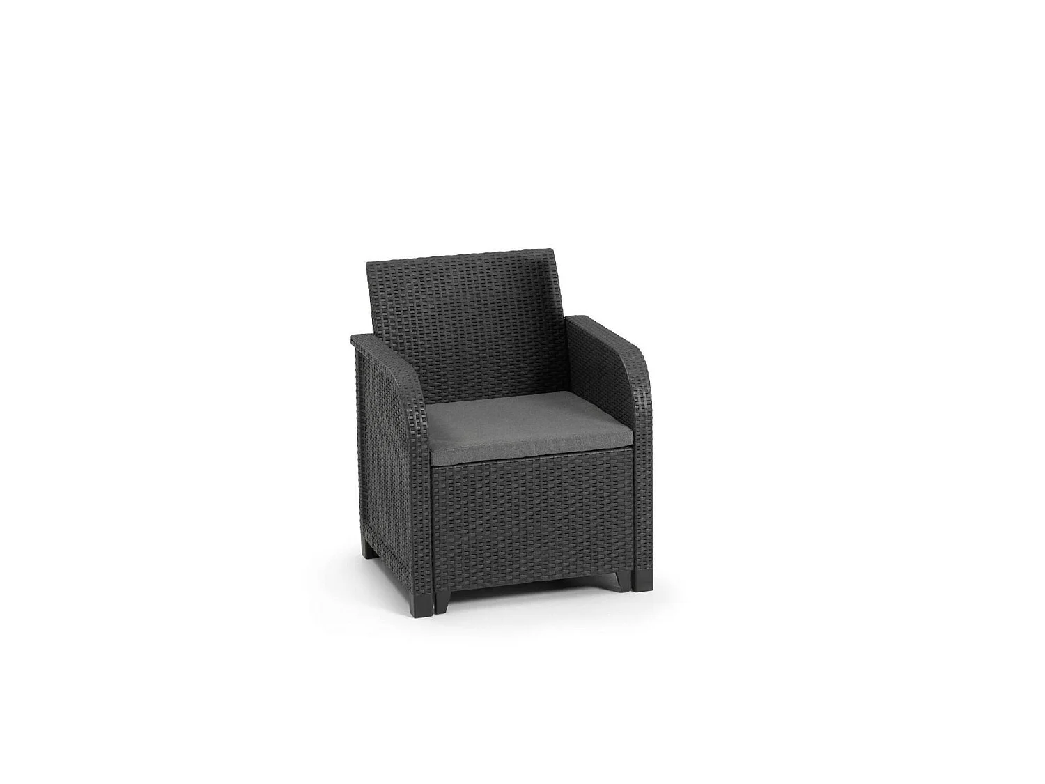 Set de Salon Extérieur Barrhead, 3 Places, Noir Anthracite, Petit Salon Outdoor