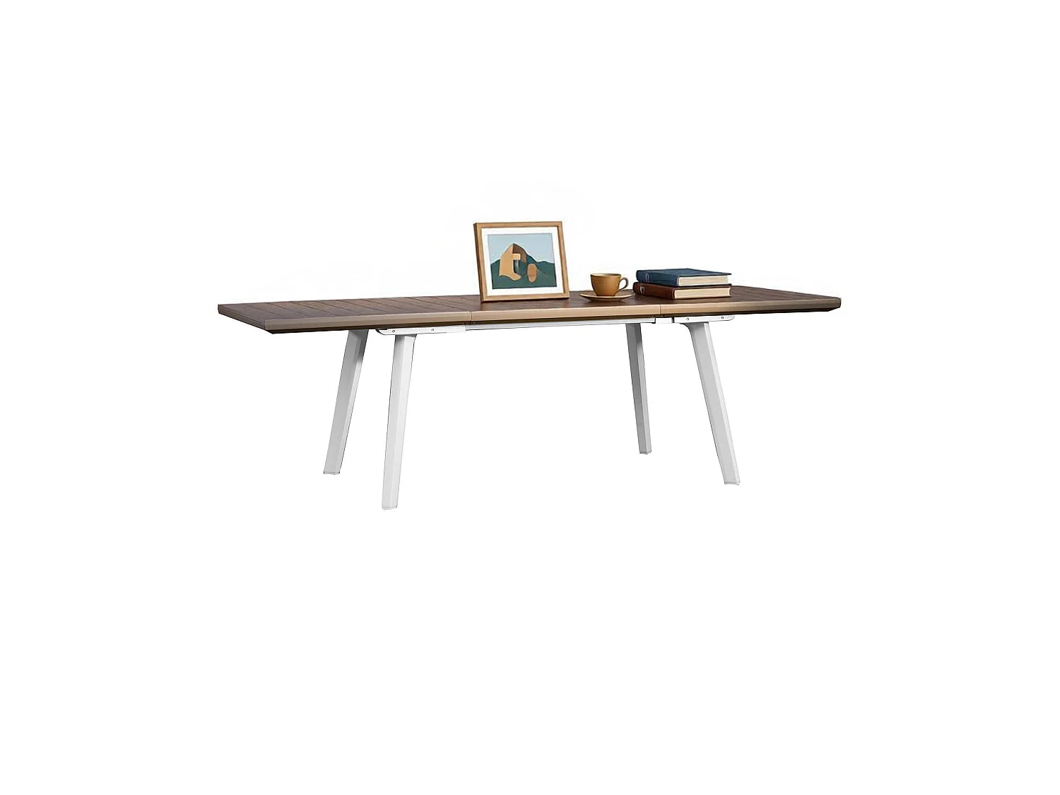 Table d'extérieur Quispamsis, 10 places, 100.5x162x76.5h cm blanc