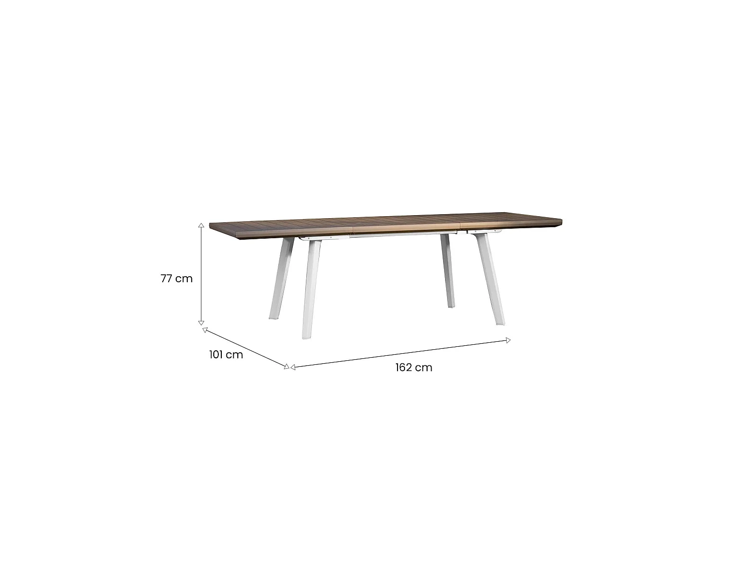 Table d'extérieur Quispamsis, 10 places, 100.5x162x76.5h cm blanc