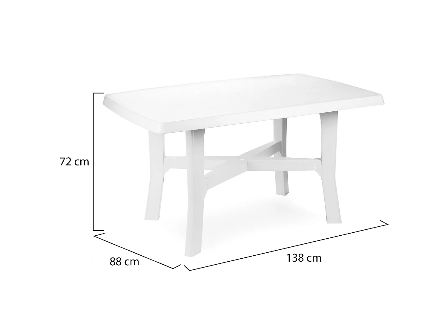 Table d'extérieur Raspberry, 6 places Made in Italy, 138x88x72h cm Blanc, Table fixe, Finition en carreaux