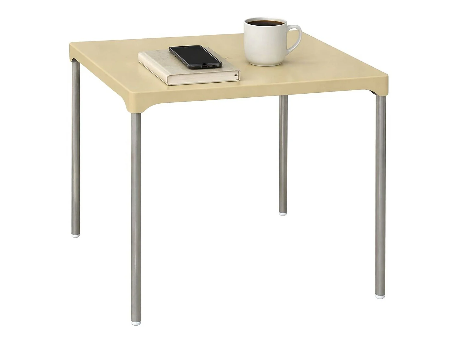 Table d'extérieur Brownstown, 4 places Made in Italy, 75x75x72h cm Beige, Table fixe, Finition lisse