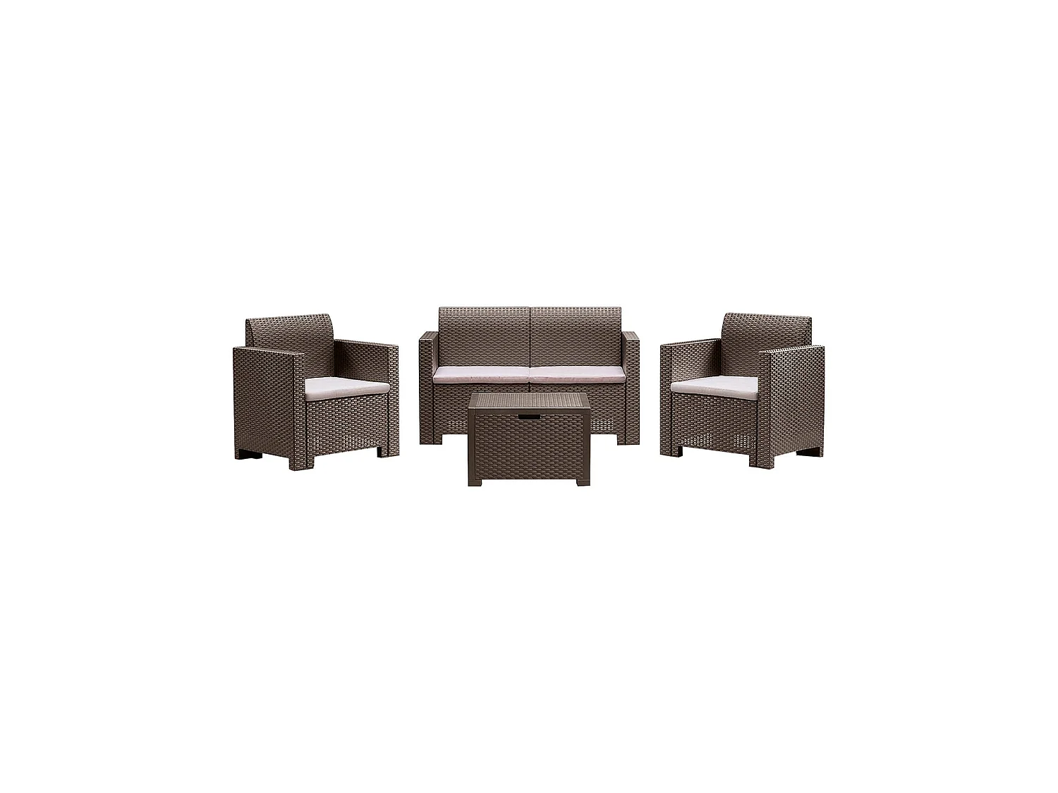 Ensemble Salon d'Extérieur Gazania, 4 Places Made in Italy, Gris Tortora, Petit Salon Outdoor