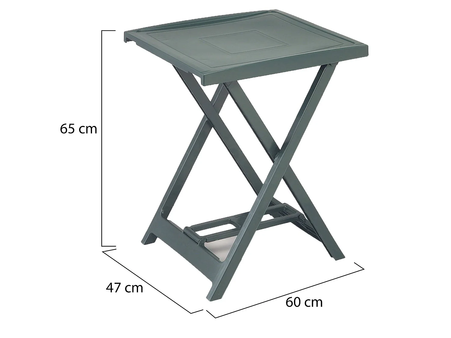 Table d'extérieur Ohatchee, 2 places Made in Italy, 60x47x65h cm Vert, Table Fixe, Finition Lisse