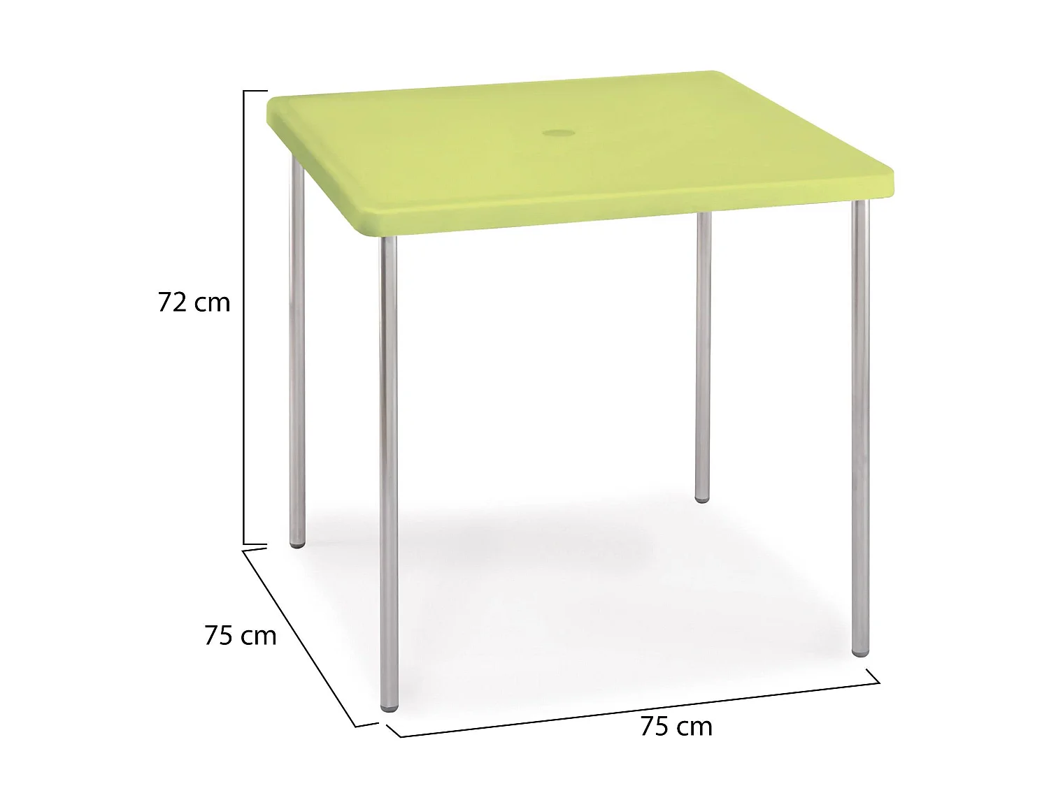 Table d'extérieur Brownstown, 4 places Made in Italy, 75x75x72h cm vert, Table fixe, Finition lisse