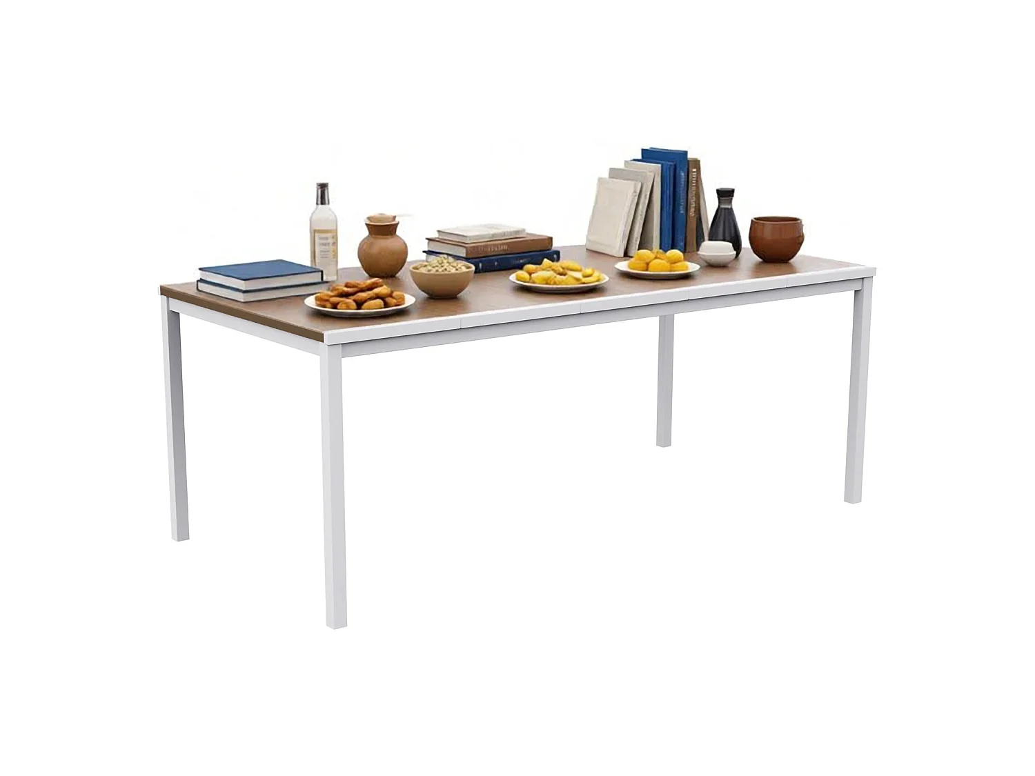 Sarnia buitentafel, 8 plaatsen, 200x95x75h cm eikenbruin, uv-bestendig veelzijdig ruimtebesparend, houtlook afwerking